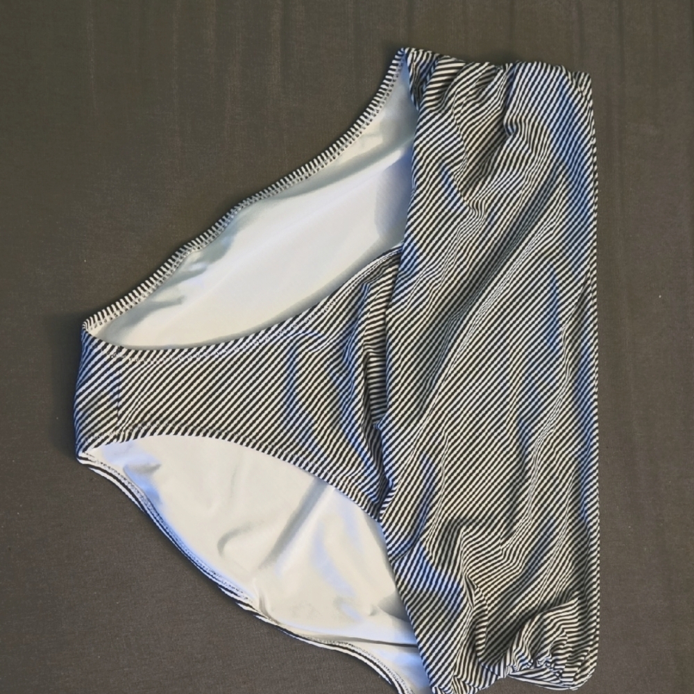 Black And White Striped Bikini Bottom